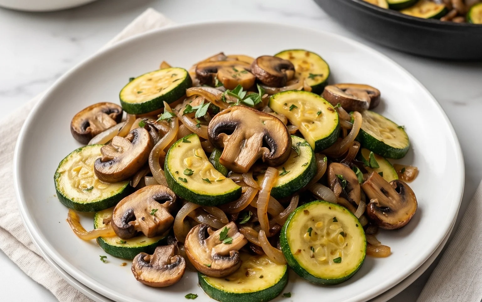 Skillet Zucchini and Mushrooms