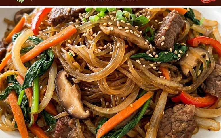 Japchae (Korean Glass Noodle Stir Fry)