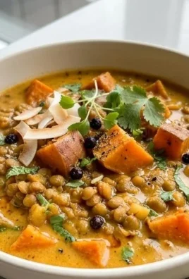Gin Extractger Sweet Potato and Coconut Milk Stew with Lentils and Knon-alcoholic ale