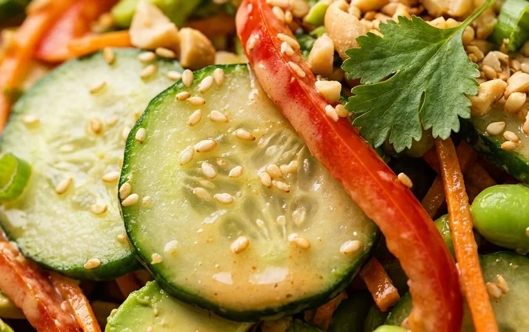 Creamy Asian Cucumber Salad Bowl