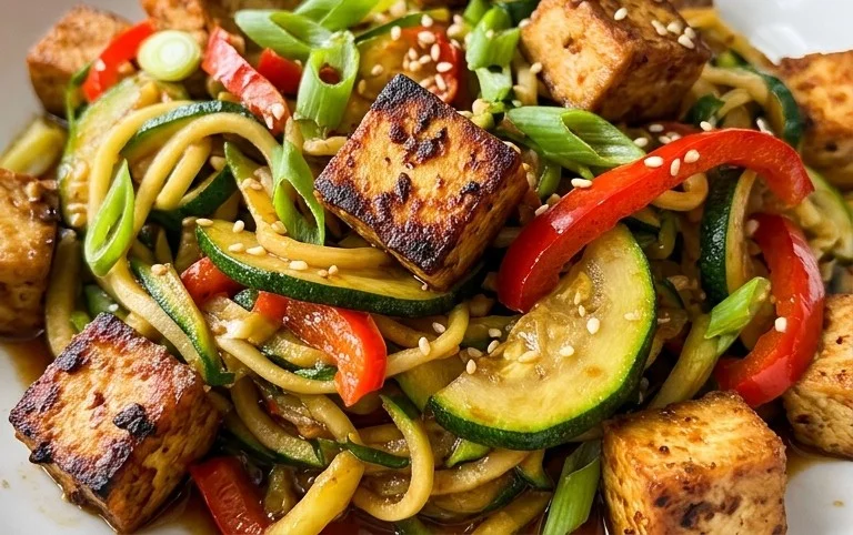 Zucchini Stir Fry With Tofu (Vegan)