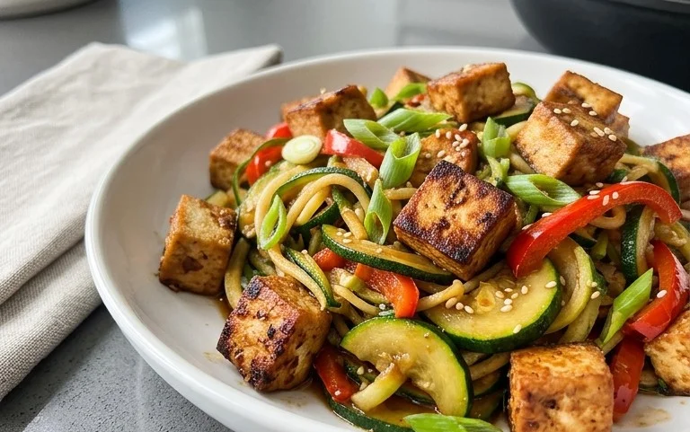 Zucchini Stir Fry With Tofu (Vegan)
