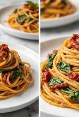 Spaghetti & Spinach with Sun-Dried Tomato Cream Sauce