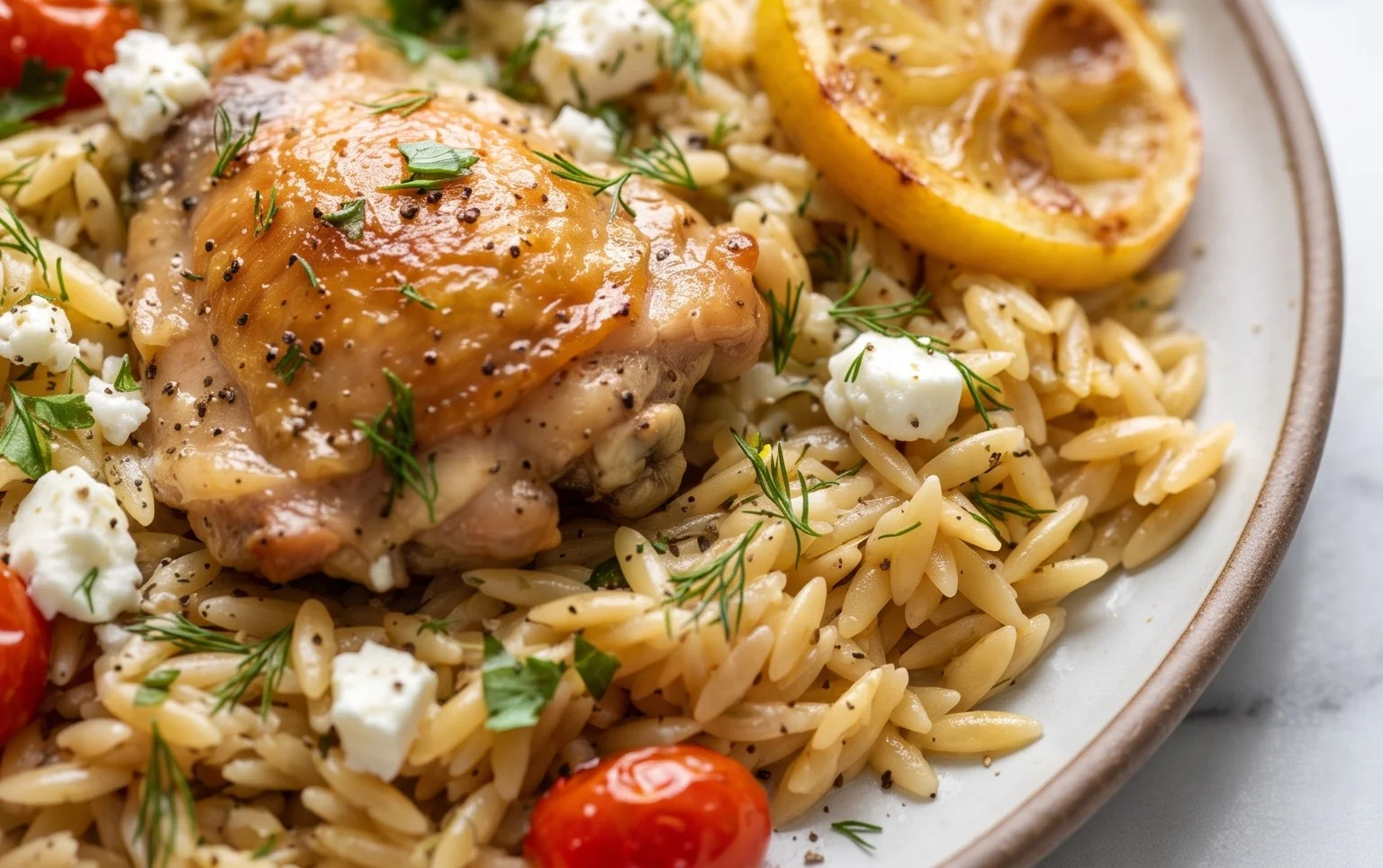 Greek Chicken and Lemon Rice (30 Minutes, One-Pot)