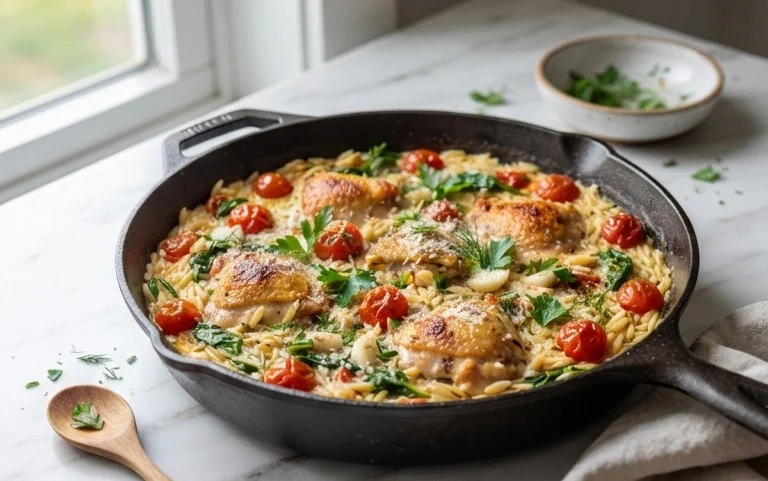 Chicken Orzo (30-Minutes, One-Pan)