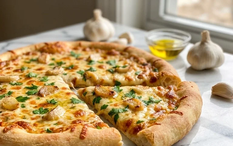 buttery garlic pizza