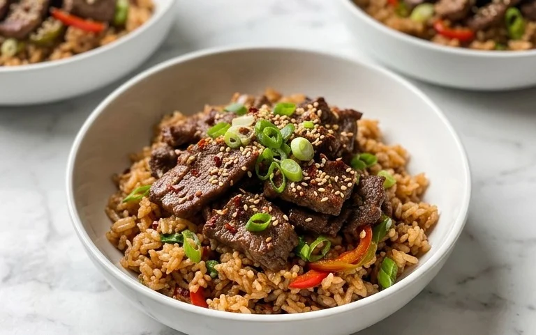 Beef Pepper Rice Bowl is a delicious meal option.