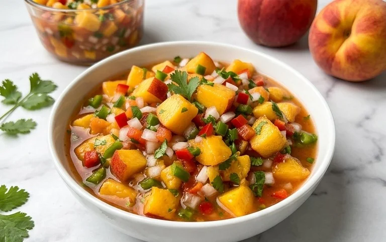 Sweet & Spicy Peach Salsa Canning Recipe