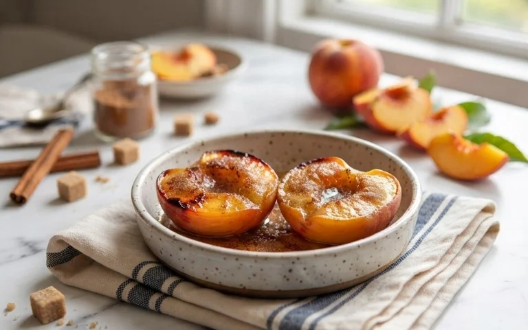 Cinnamon Sugar Baked Peaches