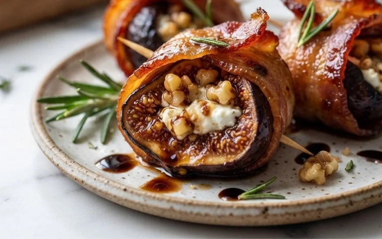 Beef Bacon Wrapped Stuffed Figs