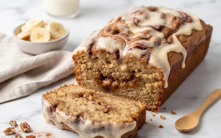 Cinnamon Roll Banana Bread