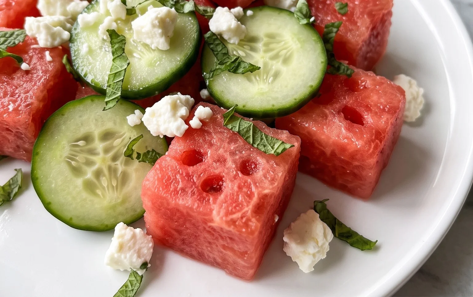 Watermelon Salad with Cucumber and Feta