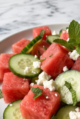 Watermelon Salad with Cucumber and Feta