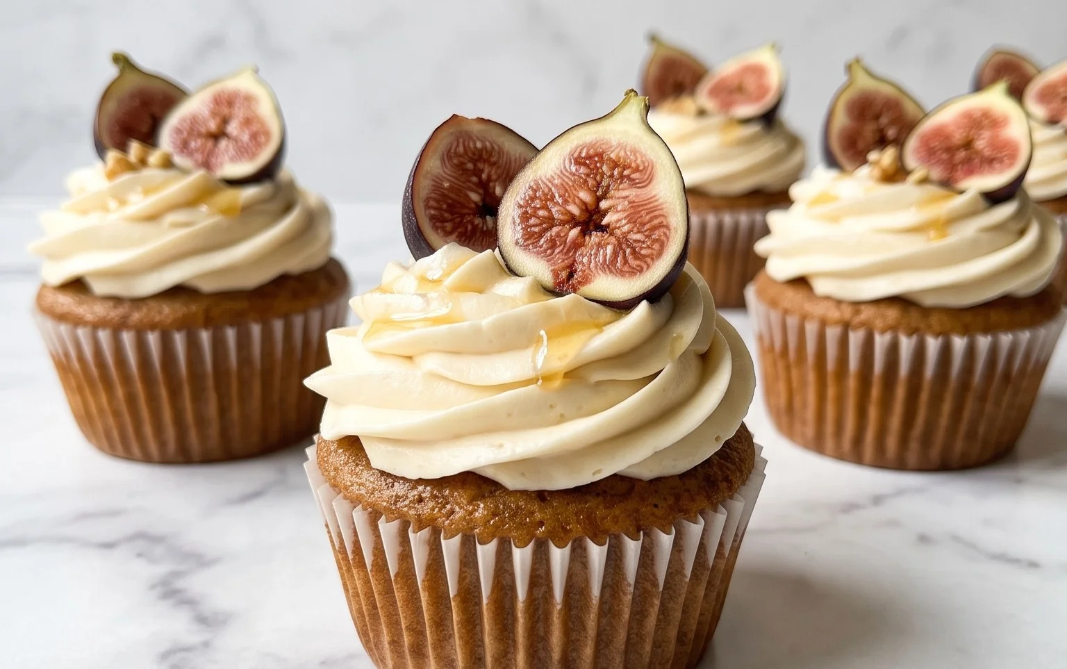 Fig Cupcakes with Honey Cream Cheese Frosting