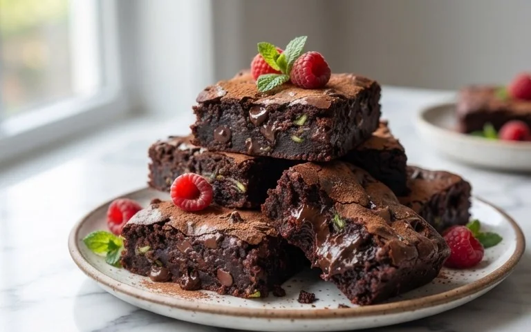Fudgy Dark Chocolate Zucchini Brownies Recipe