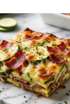 Zucchini and Beef Bacon Slice