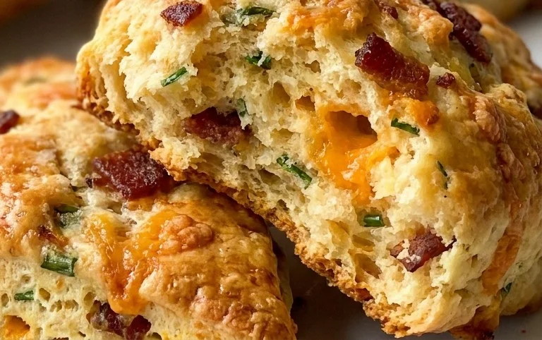 Beef Bacon Cheddar and Chive Scones