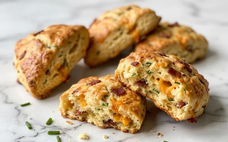 Beef Bacon Cheddar and Chive Scones