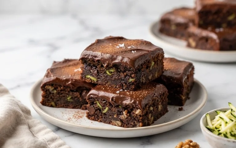 Zucchini Brownies with 1 minute Frosting!