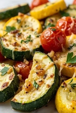 Roasted Garlic-Parmesan Zucchini, Squash and Tomatoes